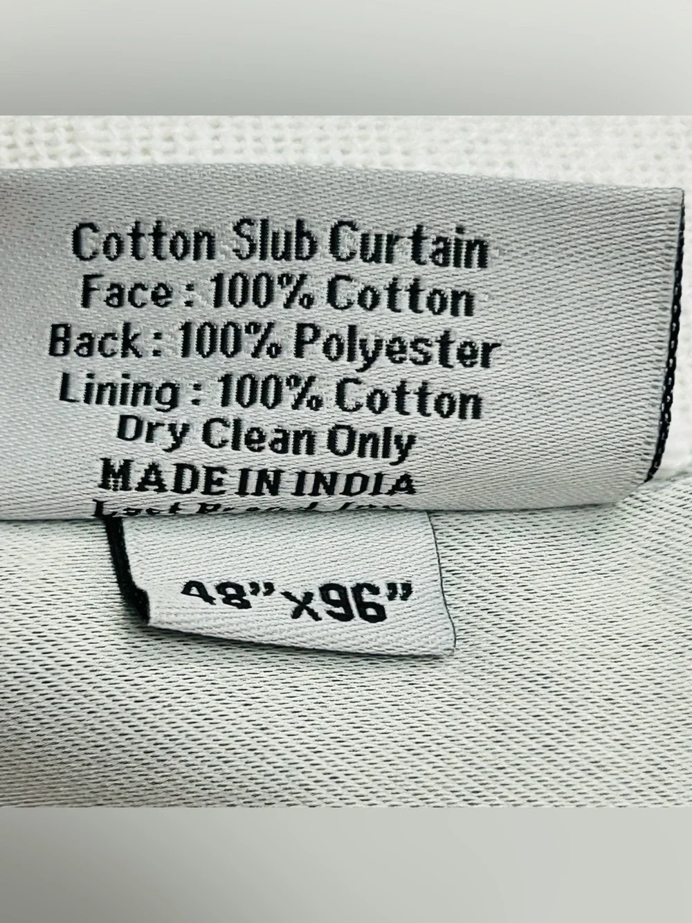 QUINCE Set Of 2 48x96 Cotton Slub Room Darkening Curtains White 9719
